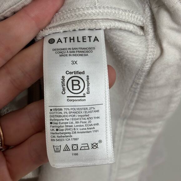 Athleta Cozy Karma Twist Neck Sweatshirt in Light Oatmeal Heather - Size 3X - Picture 6 of 7